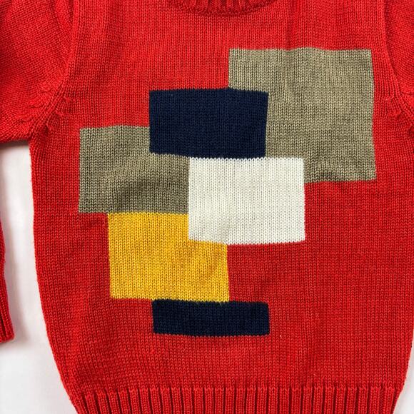 Vintage J.G. Hook Toddler Acrylic Crewneck Sweater Small 4T Abstract Retro 80s - Picture 2 of 8